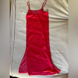 Sleek Red Slip Dress